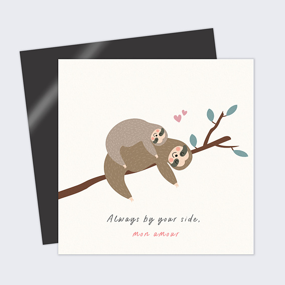 Carte d'amour Couple Paresseux