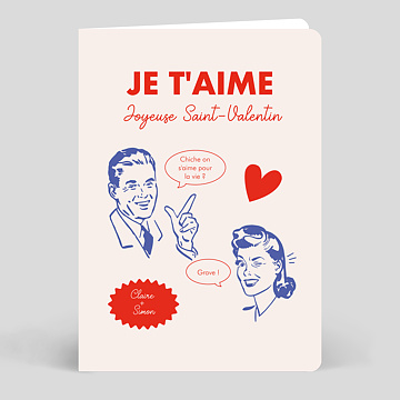 Carte d'Amour Couple Vintage