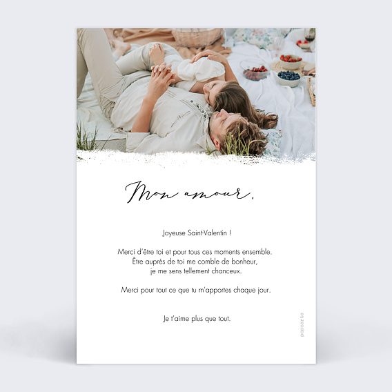 Carte d'amour Effet photo Verso