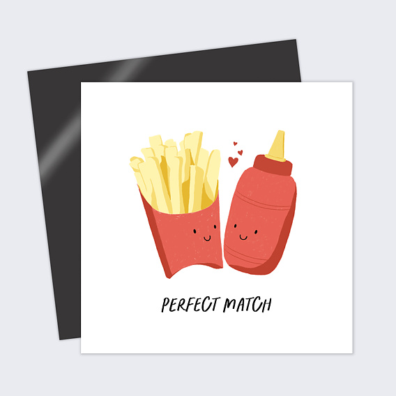 Carte d'amour Frites et Ketchup