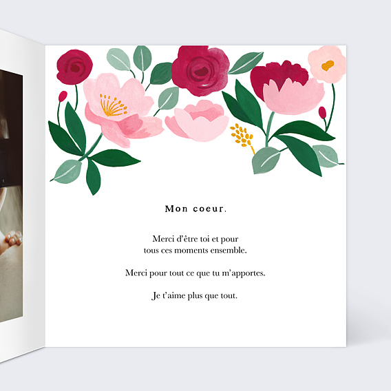 Carte d'amour Romantique Chic Intérieur Droit