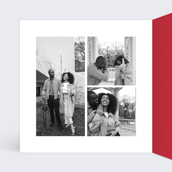 Carte d'amour Photo coeur Intérieur Gauche