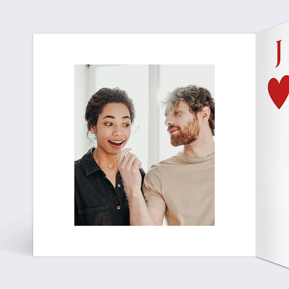 Carte d'amour Roi de cœur  Intérieur Gauche