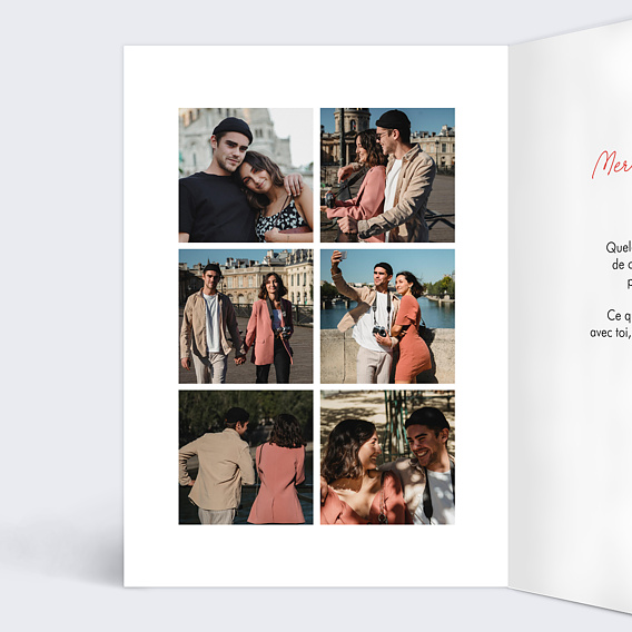 Carte d'amour Bref je t'aime Intérieur Gauche