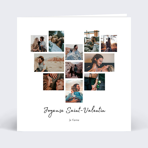 Carte d'amour Pêle-Mêle Coeur Recto