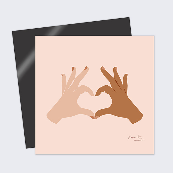 Carte d'amour Marie-Lou Création x Popcarte - Mains Recto