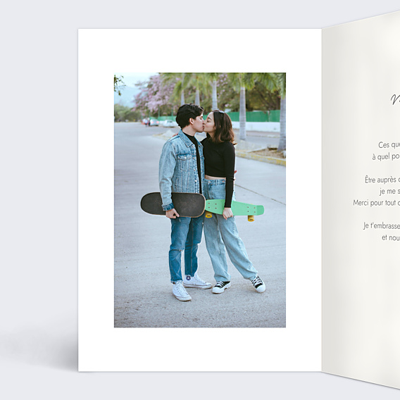 Carte d'Amour Motif Coeur Lilas
