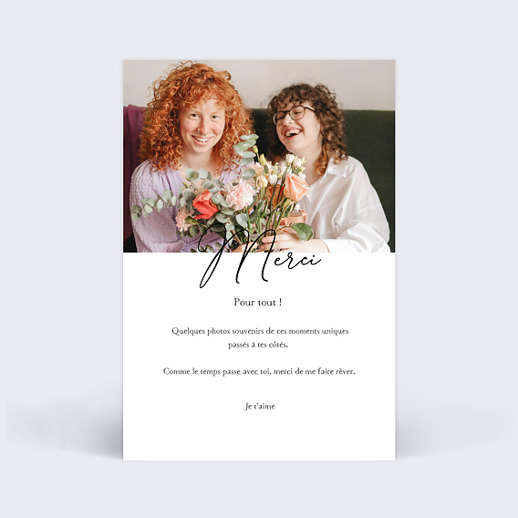 Carte d'amour Simple Pêle-Mêle Verso