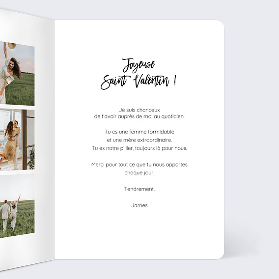 Carte d'amour Belles Lettres Intérieur Droit