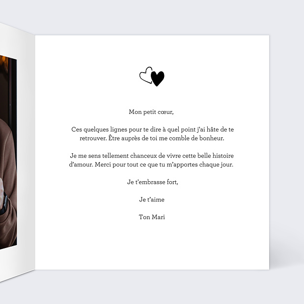 Carte d'Amour Près du cœur I Intérieur Droit