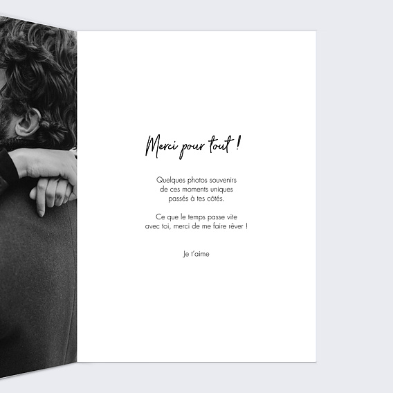 Carte d'amour Love Photo Intérieur Droit