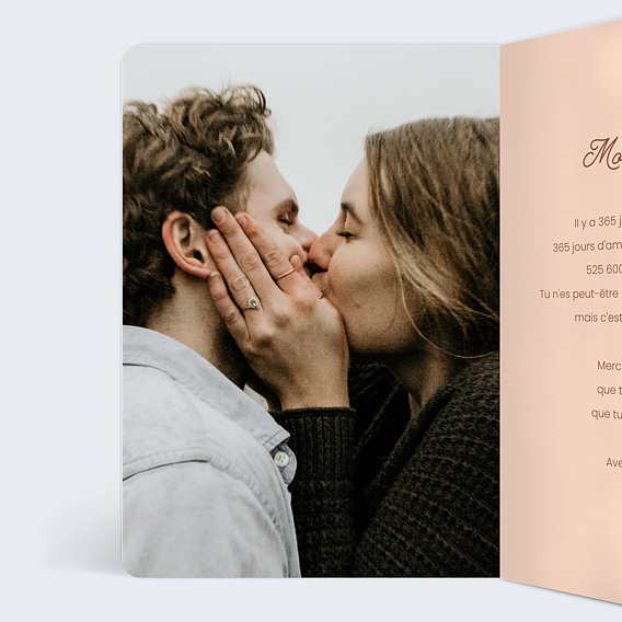 Carte d'amour Confidence Intérieur Gauche