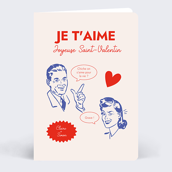 Carte d'Amour Couple Vintage