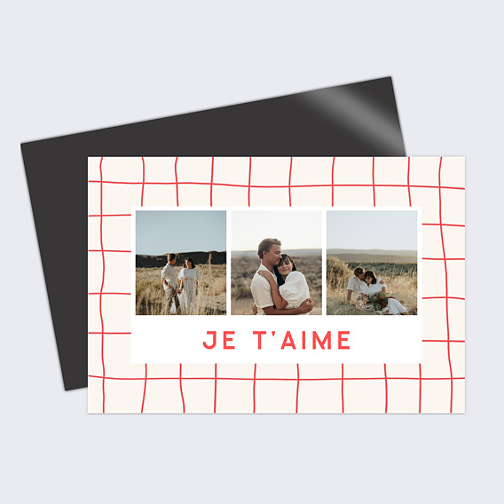 Carte d'amour Plaid Rouge Recto