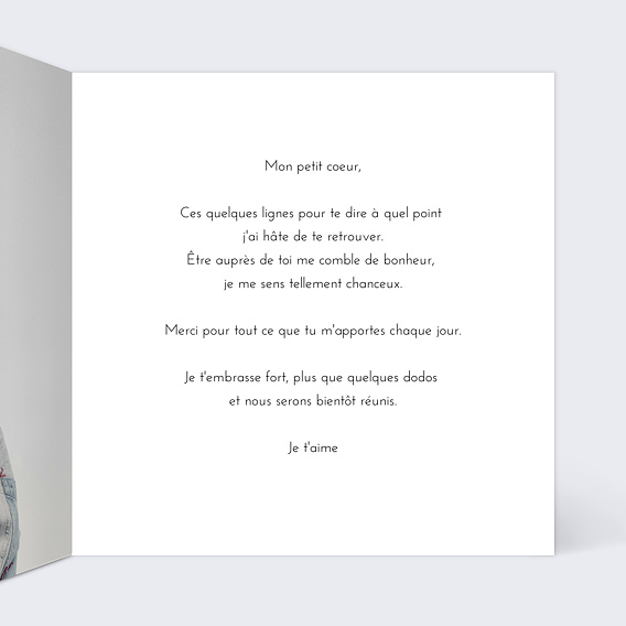 Carte d'amour Pêle-Mêle Coeur Intérieur Droit