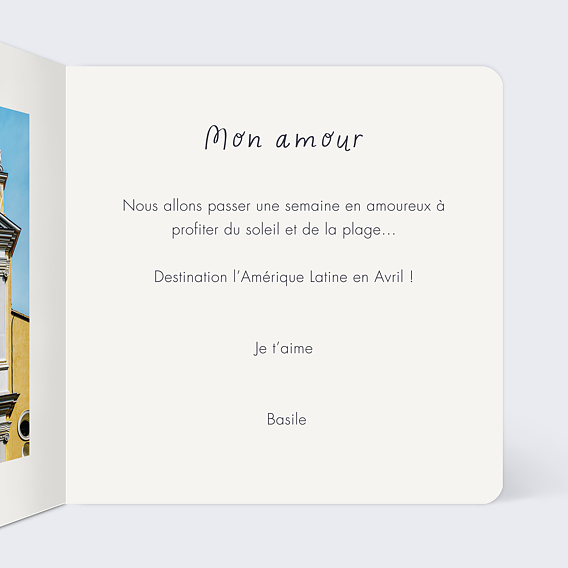 Carte d'amour Bouquet à Offrir Intérieur Droit