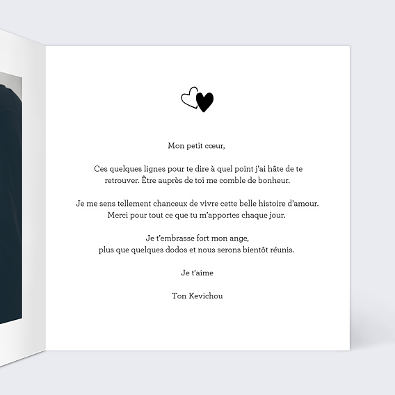 Carte d'amour Près du Coeur Intérieur Droit