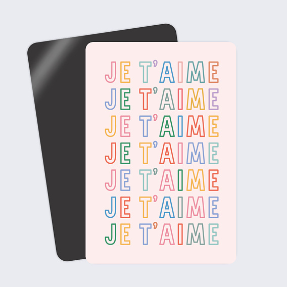 Carte d'amour Je t'aime coloré