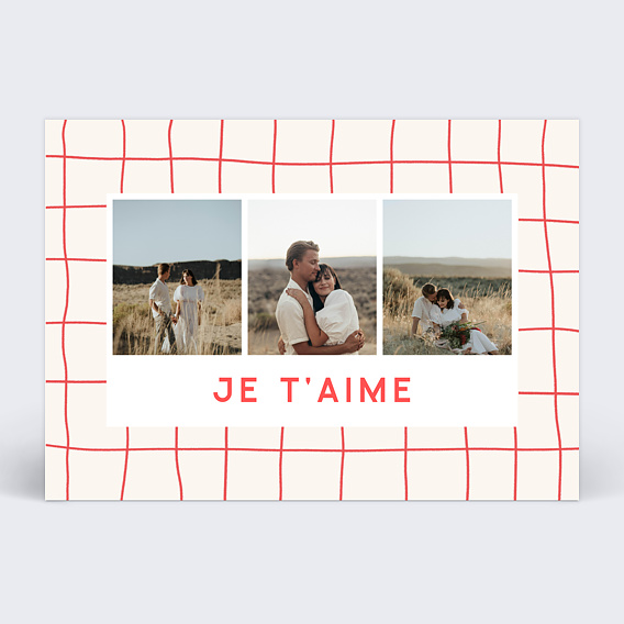 Carte d'amour Plaid Rouge Recto