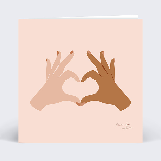 Carte d'Amour Marie-Lou Création x Popcarte - Mains