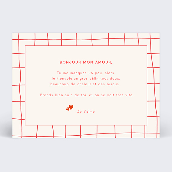 Carte d'Amour Plaid Rouge