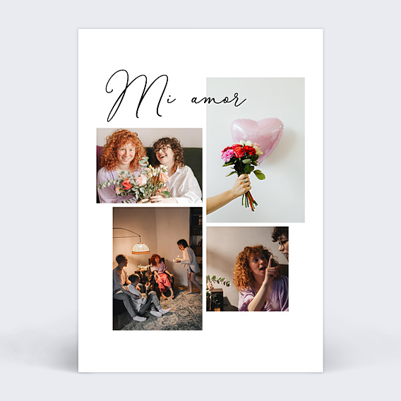 Carte d'Amour Simple Pêle-Mêle