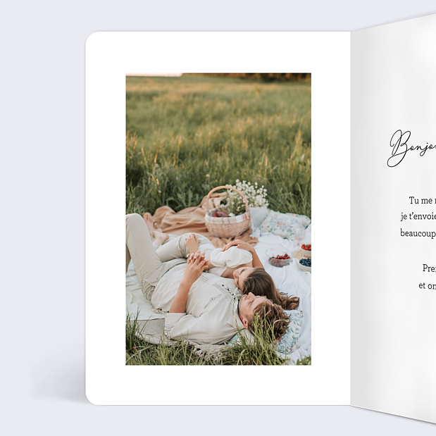 Carte d'Amour Bonjour Mon Amour Intérieur Gauche