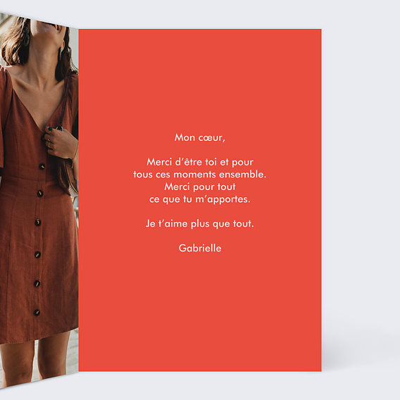 Carte d'amour Je t'aime original Intérieur Droit