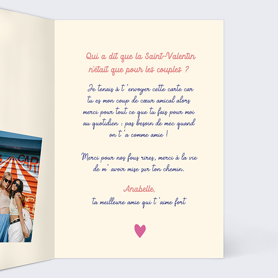 Carte d'amour Pas besoin de mec Intérieur Droit