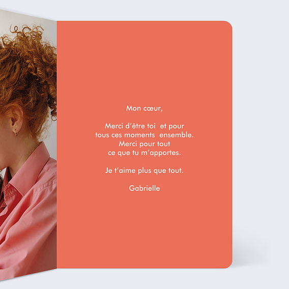 Carte d'amour Je t'aime coloré Intérieur Droit