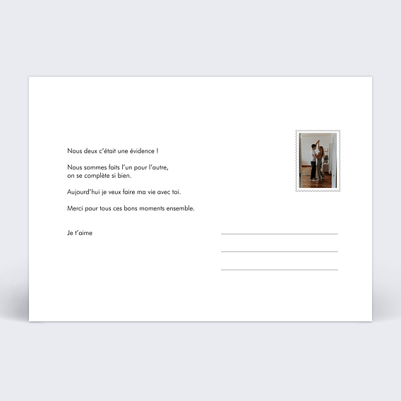 Carte d'amour Scrapbooking Verso