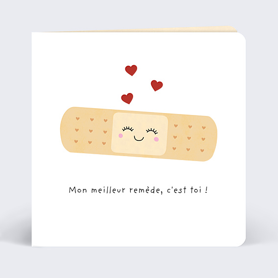 Carte d'amour Pansement Mignon