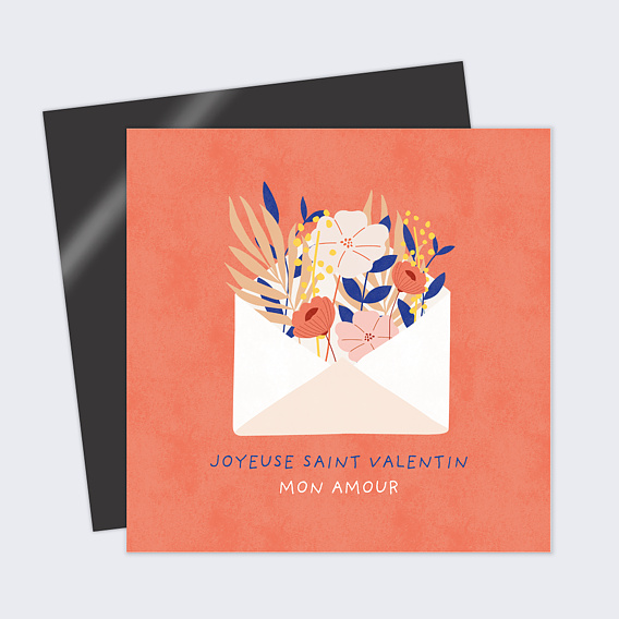 Carte d'amour Courrier Fleuri