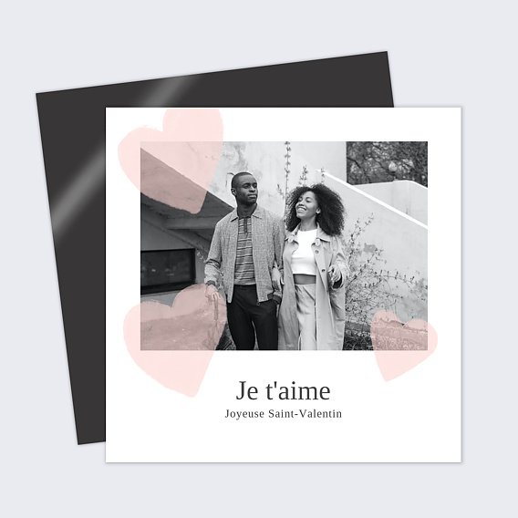 Carte d'amour Coeur Rose