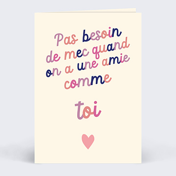 Carte d'Amour Pas besoin de mec