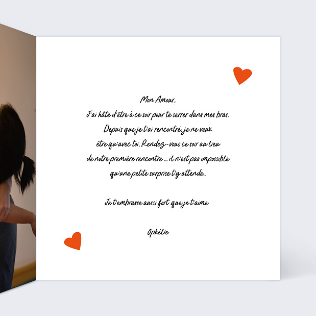 Carte d'Amour Marie-Lou Création x Popcarte - Enveloppe d'Amour Intérieur Droit