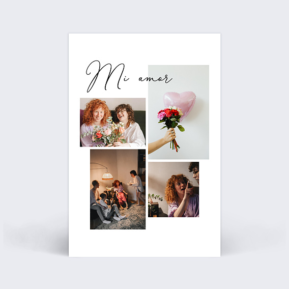 Carte d'amour Simple Pêle-Mêle