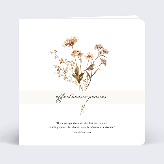 Carte de condoléances Bouquet de Fleurs