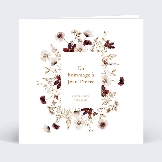 Carte de condoléances Étiquette Jardin Sauvage