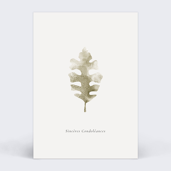 Carte de condoléances Feuille d'Automne