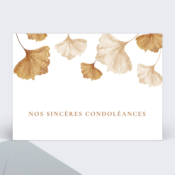 Carte de Condoléances Fleur Beige