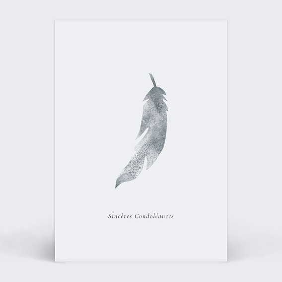 Carte de condoléances Plume d'Hiver