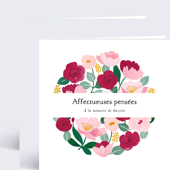 Carte de Condoléances Ronde de Fleurs