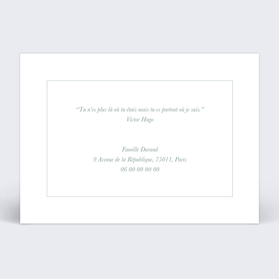 Carte de condoléances Lys Verso