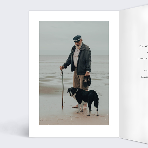 Carte de condoléances Tronc d'Arbre Intérieur Gauche