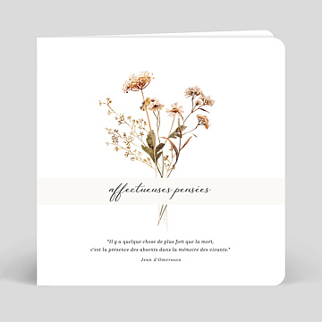Carte de Condoléances Bouquet de Fleurs