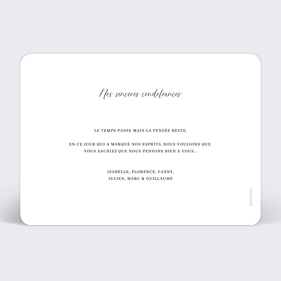 Carte de condoléances Mer Aquarelle Verso