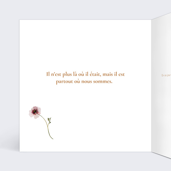 Carte de Condoléances Étiquette Jardin Sauvage