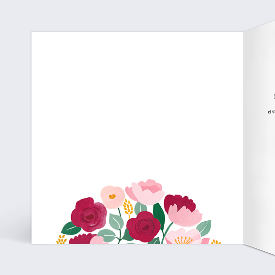 Carte de condoléances Ronde de Fleurs Intérieur Gauche