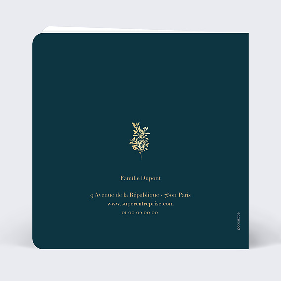 Carte de condoléances  Arbre Verso